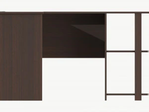 L-shape Desk with Side Bookshelves 3D Model