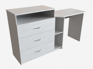 Media Dresser and Desk Combo 3D Model