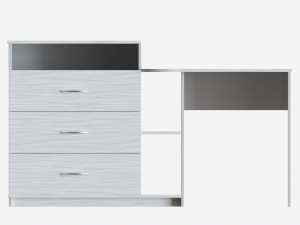 Media Dresser and Desk Combo 3D Модель