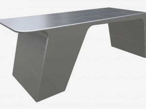 Metal Desk with Drawer 01 3D Model