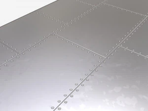 Metal Desk with Drawer 01 3D Model