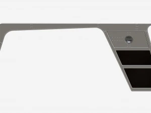 Metal Desk with Drawer 01 3D Model