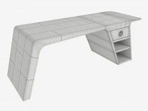 Metal Desk with Drawer 01 3D Model