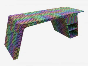 Metal Desk with Drawer 01 3D Model