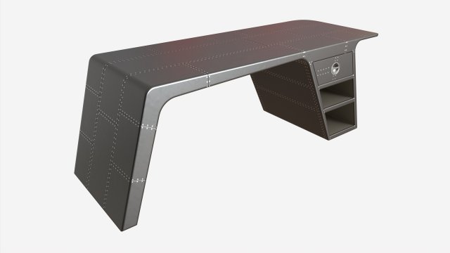 Metal Desk with Drawer 02 3D 모델 .c4d .max .obj .3ds .fbx .stl .blend 