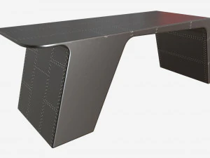 Metal Desk with Drawer 02 3D Model