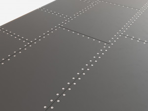 Metal Desk with Drawer 02 3D 모델