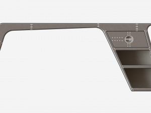 Metal Desk with Drawer 02 3D 모델