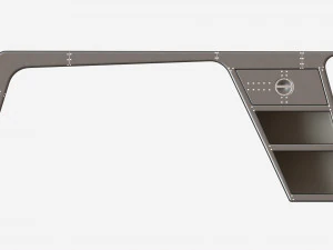 Metal Desk with Drawer 02 3D Model