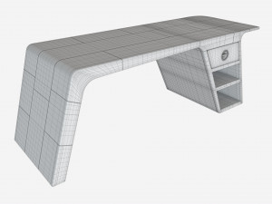 Metal Desk with Drawer 02 3D 모델