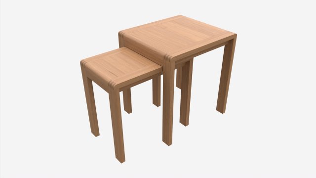 Nest of Tables Ercol Bosco 3D 모델 .c4d .max .obj .3ds .fbx .stl .blend 