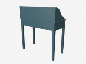 Oak Writing Desk with Drawers 3D-Modell
