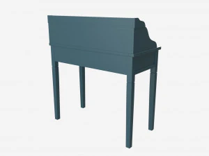 Oak Writing Desk with Drawers 3D Model