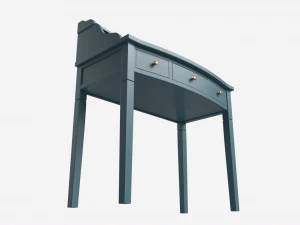 Oak Writing Desk with Drawers 3D Model