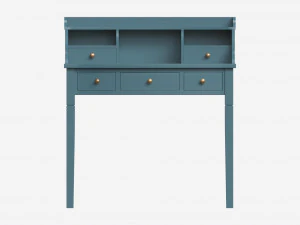 Oak Writing Desk with Drawers 3D Model