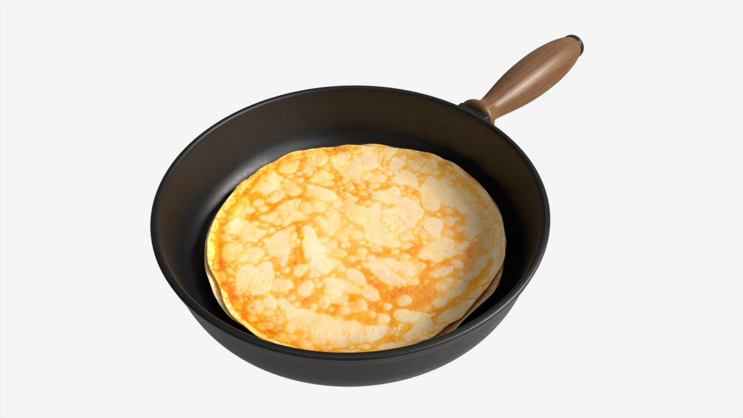 Pancakes on Frying Pan 3D Model .c4d .max .obj .3ds .fbx .stl .blend 