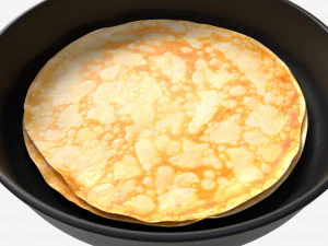 Pancakes on Frying Pan 3D Model