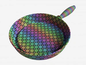 Pancakes on Frying Pan 3D Model