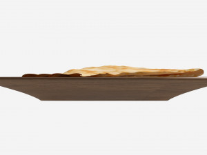 Pancakes Triangular Shape on Plate 3D Model