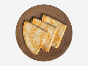 Pancakes Triangular Shape on Plate 3D Model
