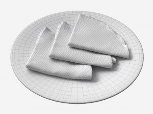 Pancakes Triangular Shape on Plate 3D Model