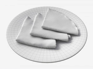 Pancakes Triangular Shape on Plate 3D Model