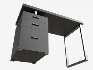 Reversible Set Up Office Desk 3D Model