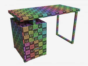 Reversible Set Up Office Desk 3D Model