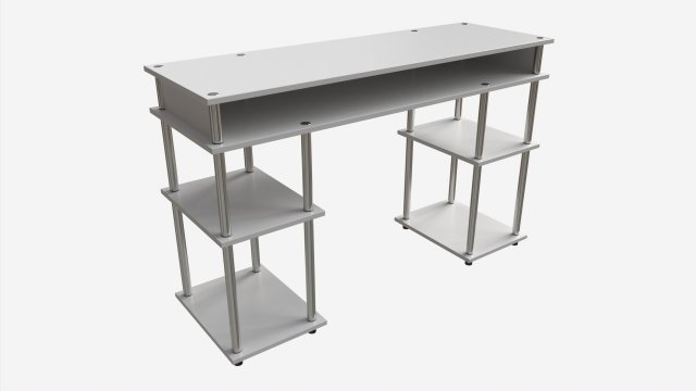 Student Shelves Desk Modello 3D .c4d .max .obj .3ds .fbx .stl .blend 