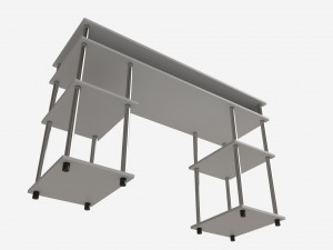 Student Shelves Desk Modello 3D