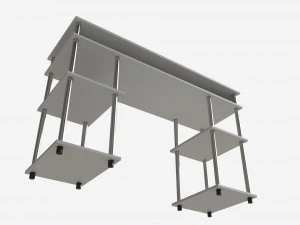 Student Shelves Desk 3D Model