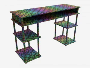 Student Shelves Desk 3D Model