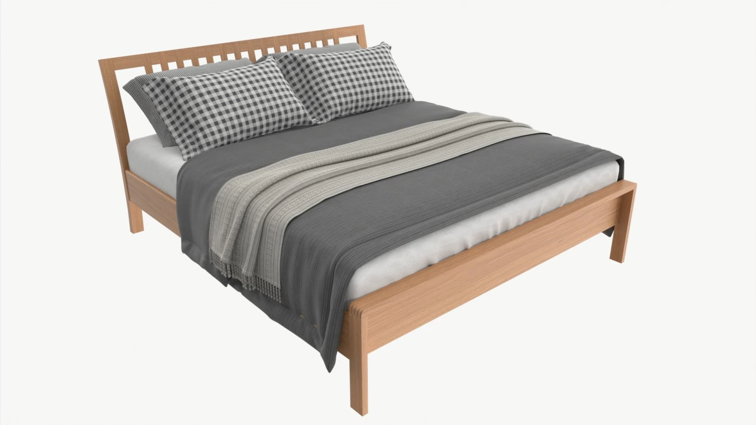 Super Kingsize Bed Ercol Bosco 3D Model .c4d .max .obj .3ds .fbx .stl .blend 