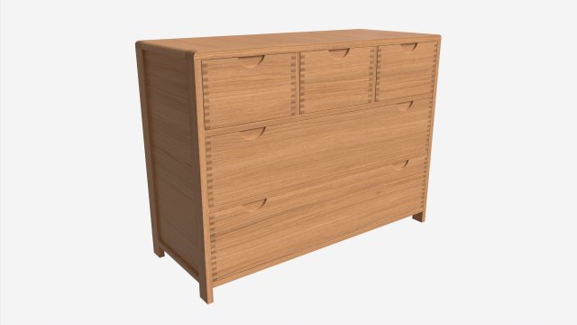 Wide Chest 5 Drawer Ercol Bosco 3D Model .c4d .max .obj .3ds .fbx .stl .blend 