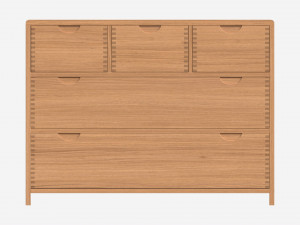 Wide Chest 5 Drawer Ercol Bosco 3D Model