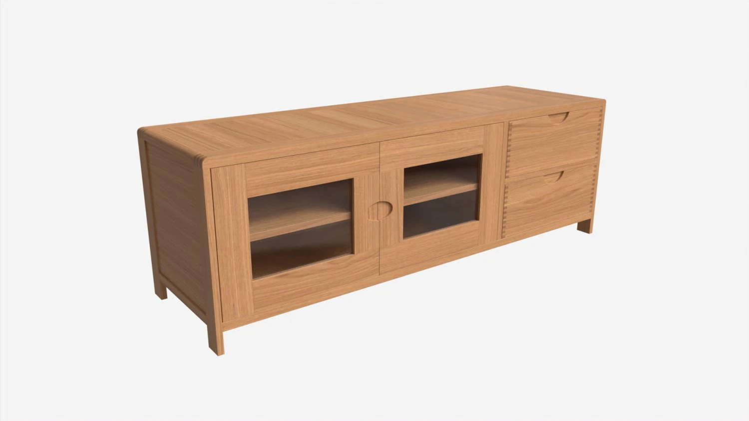 Wide TV Unit Ercol Bosco 3D Model .c4d .max .obj .3ds .fbx .stl .blend 