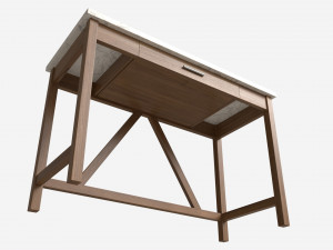 Wood Computer Writing Desk 3D Model