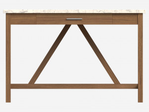 Wood Computer Writing Desk 3D Model