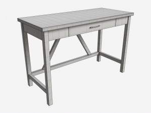 Wood Computer Writing Desk 3D Model