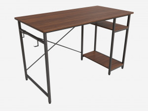 Writing Computer Desk with 2 Shelves 3D Model