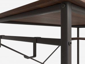 Writing Computer Desk with 2 Shelves 3D Модель