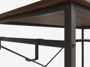 Writing Computer Desk with 2 Shelves 3D Model