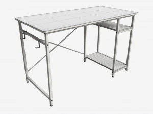 Writing Computer Desk with 2 Shelves 3D Model