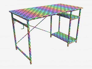 Writing Computer Desk with 2 Shelves 3D Model