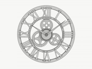 Decorative Gear Wall Clock 3D 模型