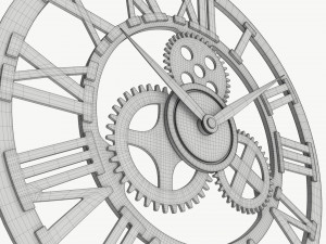Decorative Gear Wall Clock 3D 模型