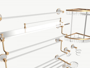 Bathroom Accessory Set Shelf Hanger Modelo 3D