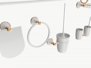Bathroom Accessory Set Shelf Hanger Modelo 3D