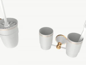 Bathroom Accessory Set Shelf Hanger 3D Model