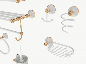 Bathroom Accessory Set Shelf Hanger Modelo 3D